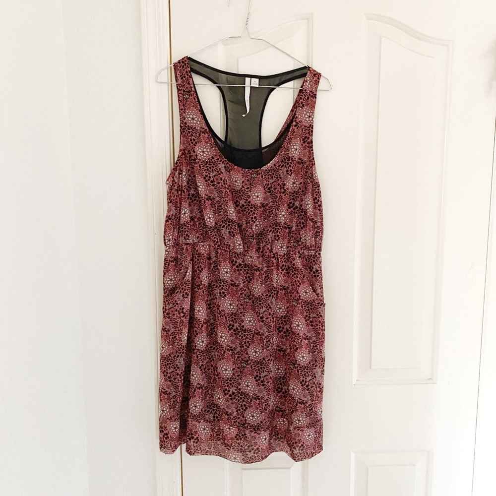 LC Lauren Conrad Pink & Black Floral Dress